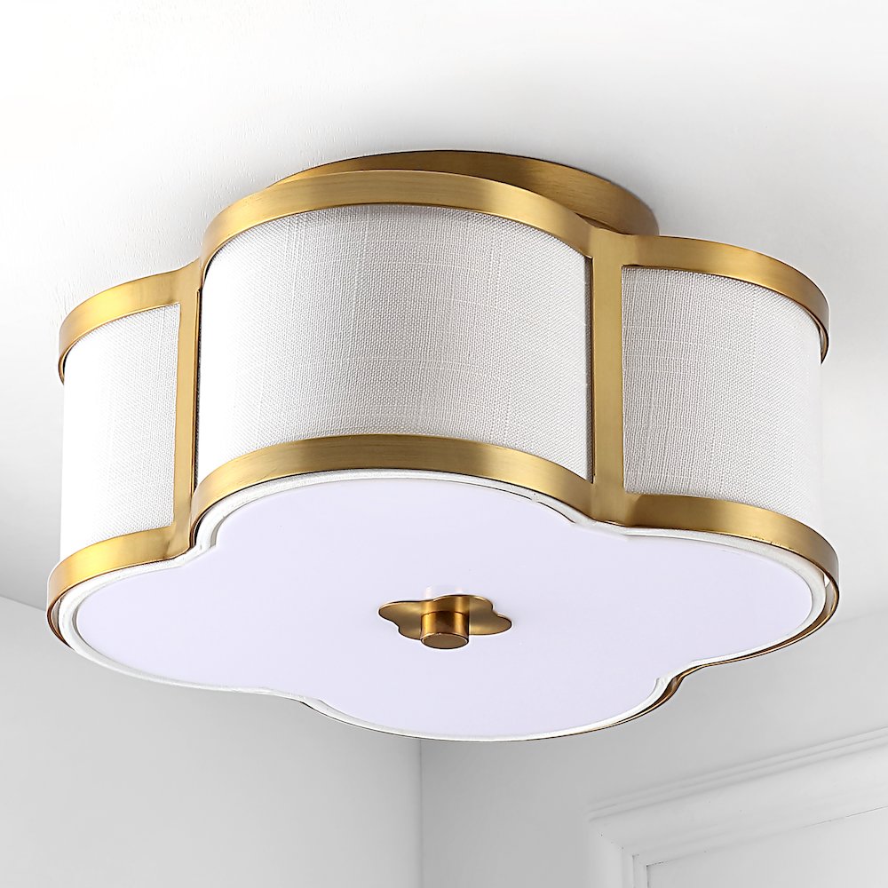 Quatrefoil Scalloped Shade Metal Classic Glam Led Flush Mount. Picture 5