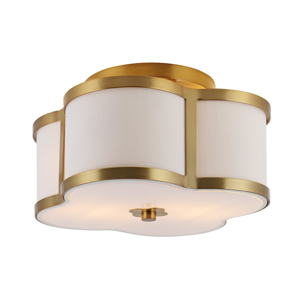 Quatrefoil Scalloped Shade Metal Classic Glam Led Flush Mount. Picture 1