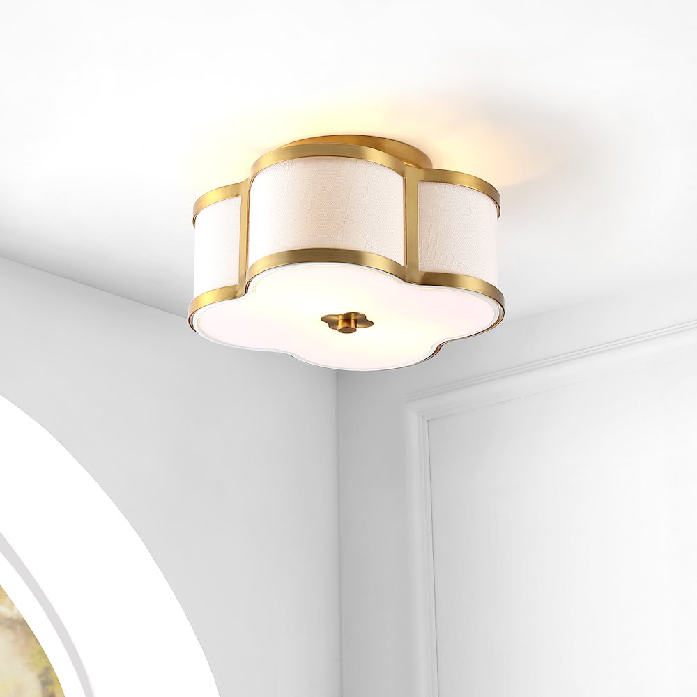 Quatrefoil Scalloped Shade Metal Classic Glam Led Flush Mount. Picture 6