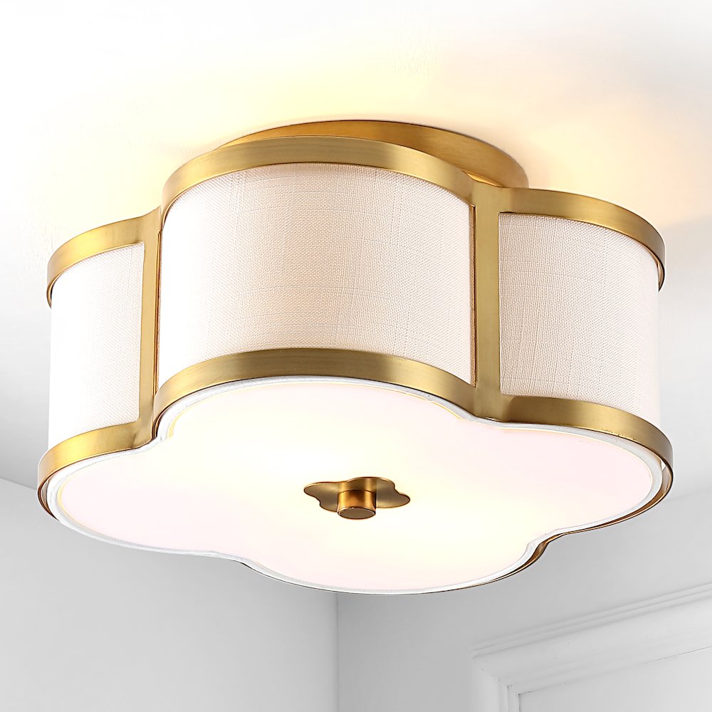 Quatrefoil Scalloped Shade Metal Classic Glam Led Flush Mount. Picture 4