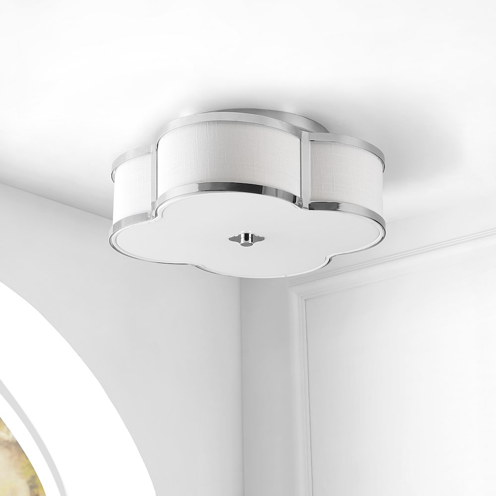 Quatrefoil Scalloped Shade Metal Classic Glam Led Flush Mount. Picture 7