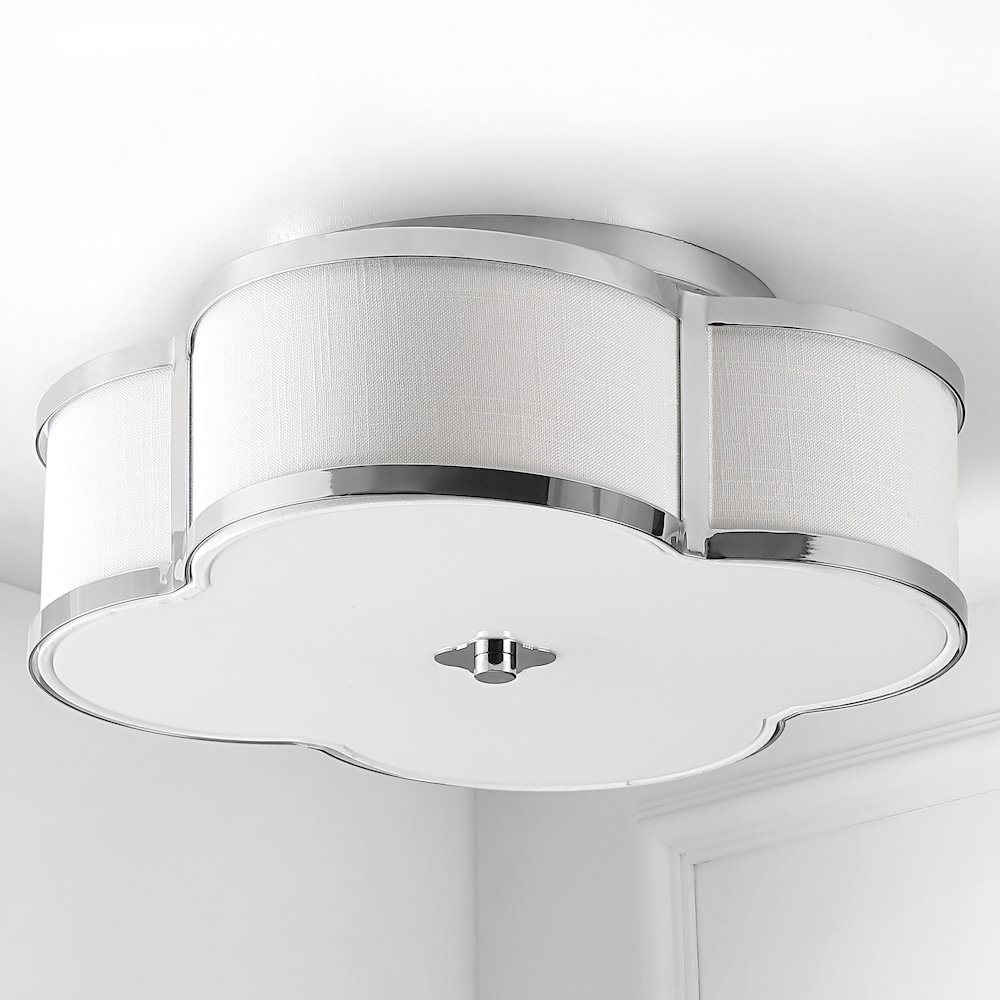 Quatrefoil Scalloped Shade Metal Classic Glam Led Flush Mount. Picture 5