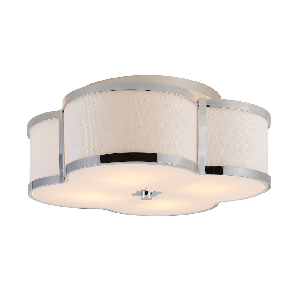 Quatrefoil Scalloped Shade Metal Classic Glam Led Flush Mount. Picture 1