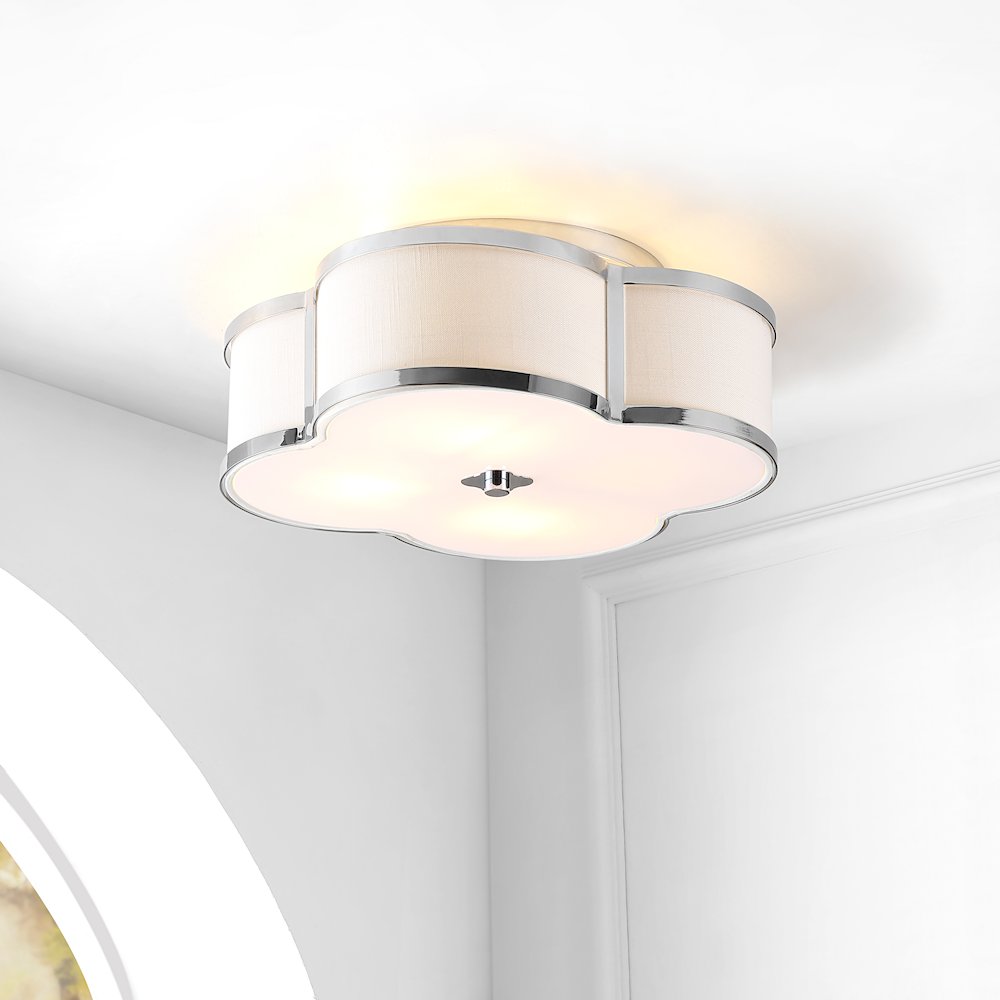 Quatrefoil Scalloped Shade Metal Classic Glam Led Flush Mount. Picture 6