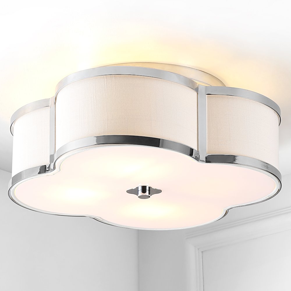 Quatrefoil Scalloped Shade Metal Classic Glam Led Flush Mount. Picture 4