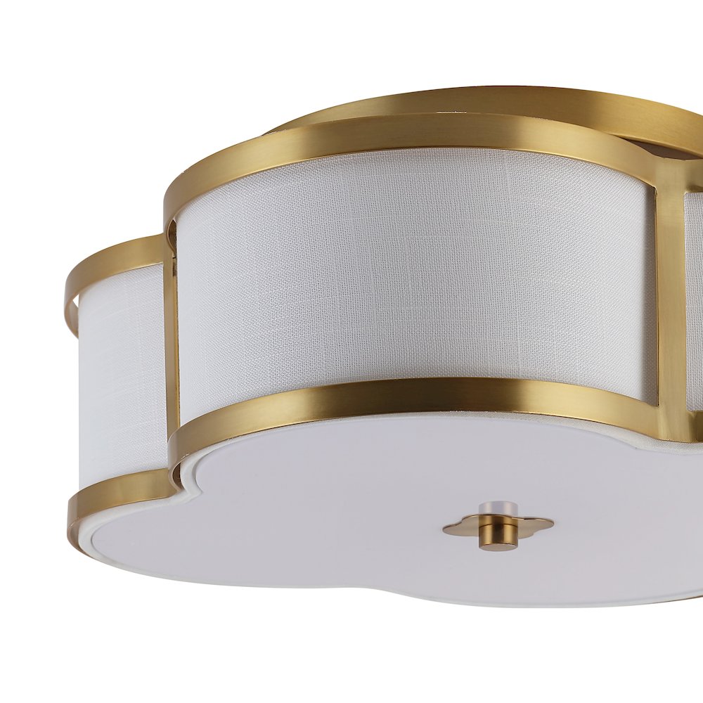Quatrefoil Scalloped Shade Metal Classic Glam Led Flush Mount. Picture 3