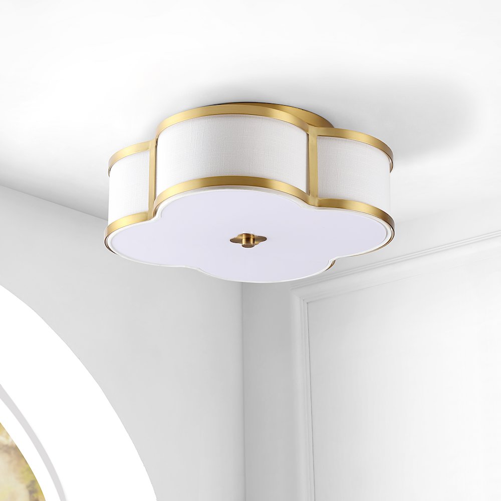 Quatrefoil Scalloped Shade Metal Classic Glam Led Flush Mount. Picture 7