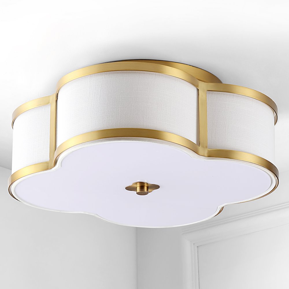 Quatrefoil Scalloped Shade Metal Classic Glam Led Flush Mount. Picture 5