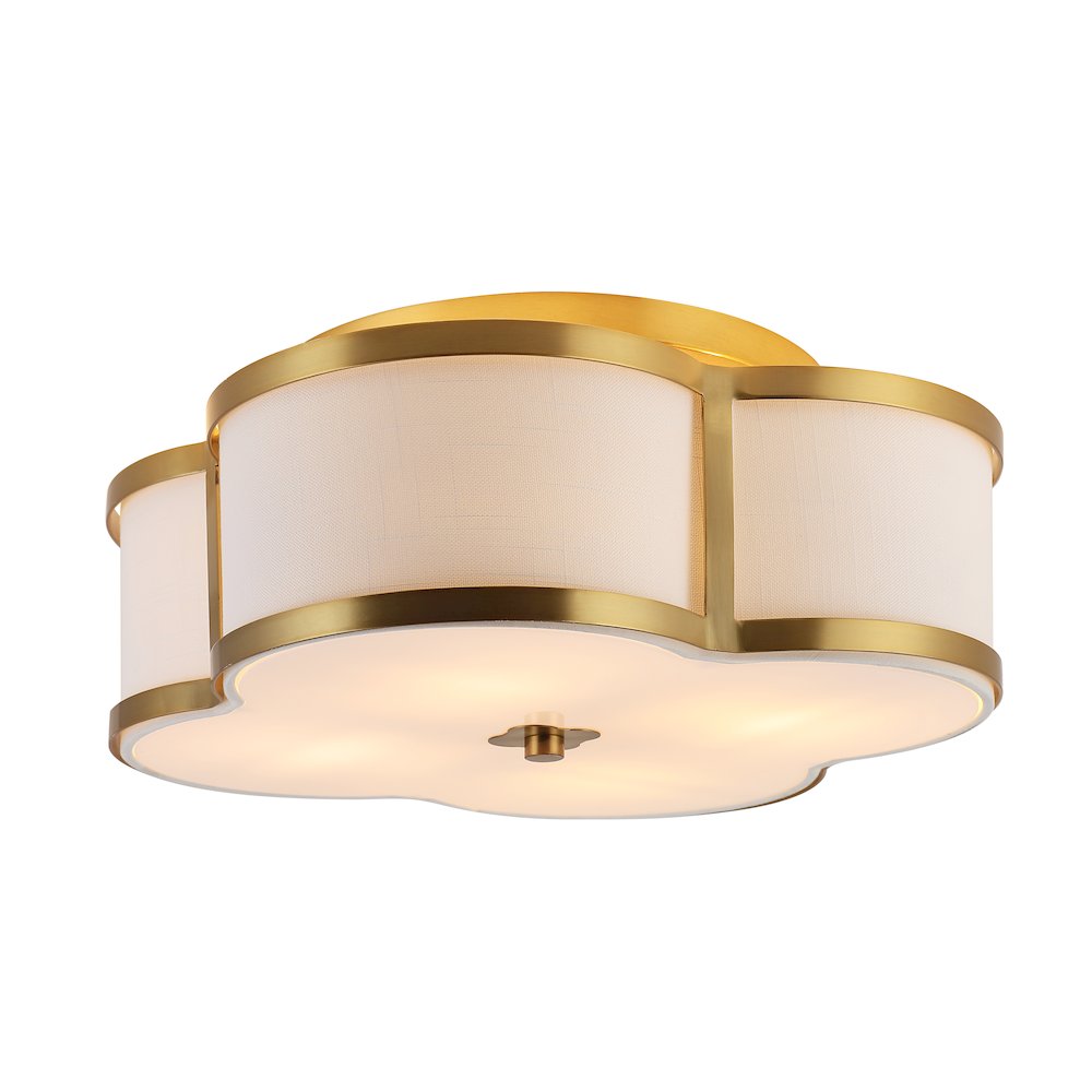 Quatrefoil Scalloped Shade Metal Classic Glam Led Flush Mount. Picture 1