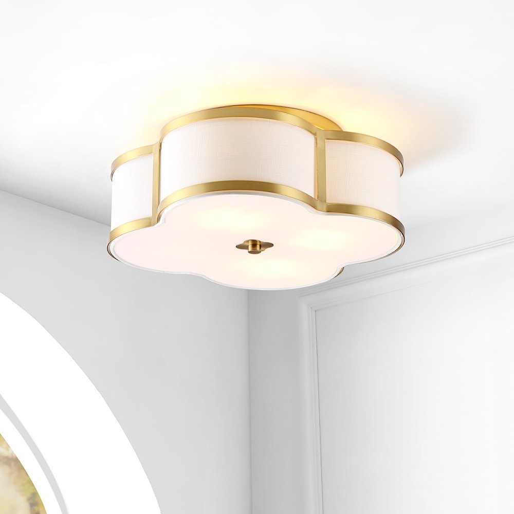 Quatrefoil Scalloped Shade Metal Classic Glam Led Flush Mount. Picture 6