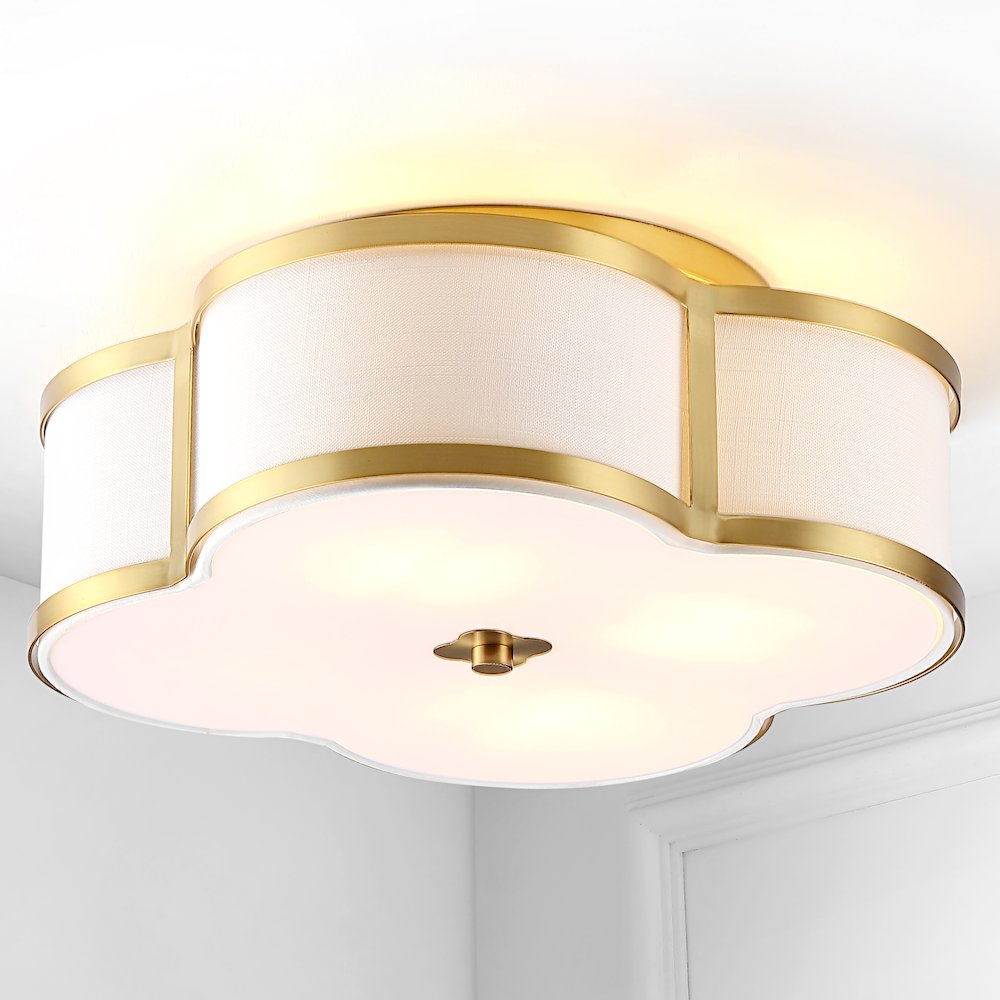 Quatrefoil Scalloped Shade Metal Classic Glam Led Flush Mount. Picture 4