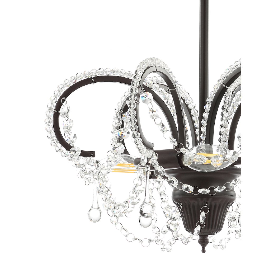 Caroline Metal/Crystal Led Adjustable Chandelier. Picture 3