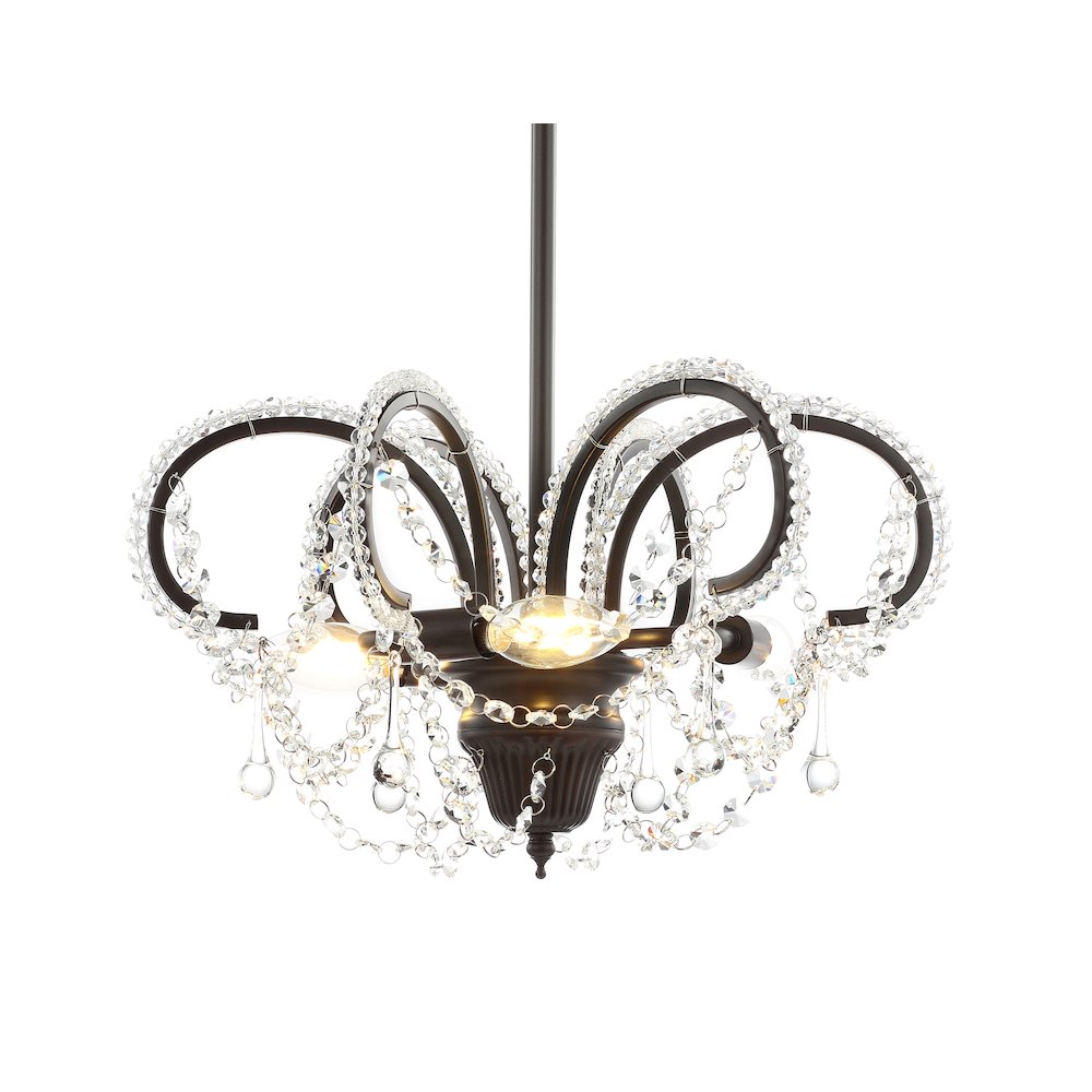 Caroline Metal/Crystal Led Adjustable Chandelier. Picture 8