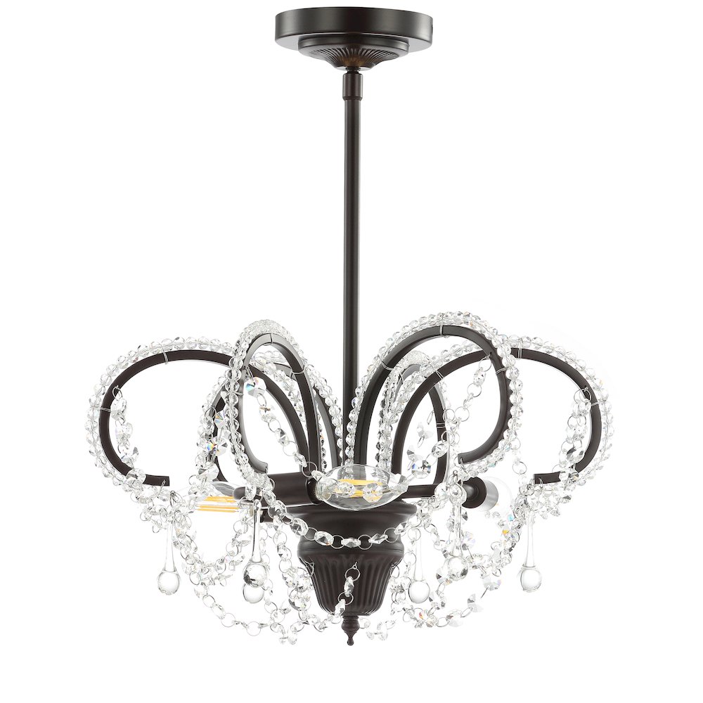 Caroline Metal/Crystal Led Adjustable Chandelier. Picture 2