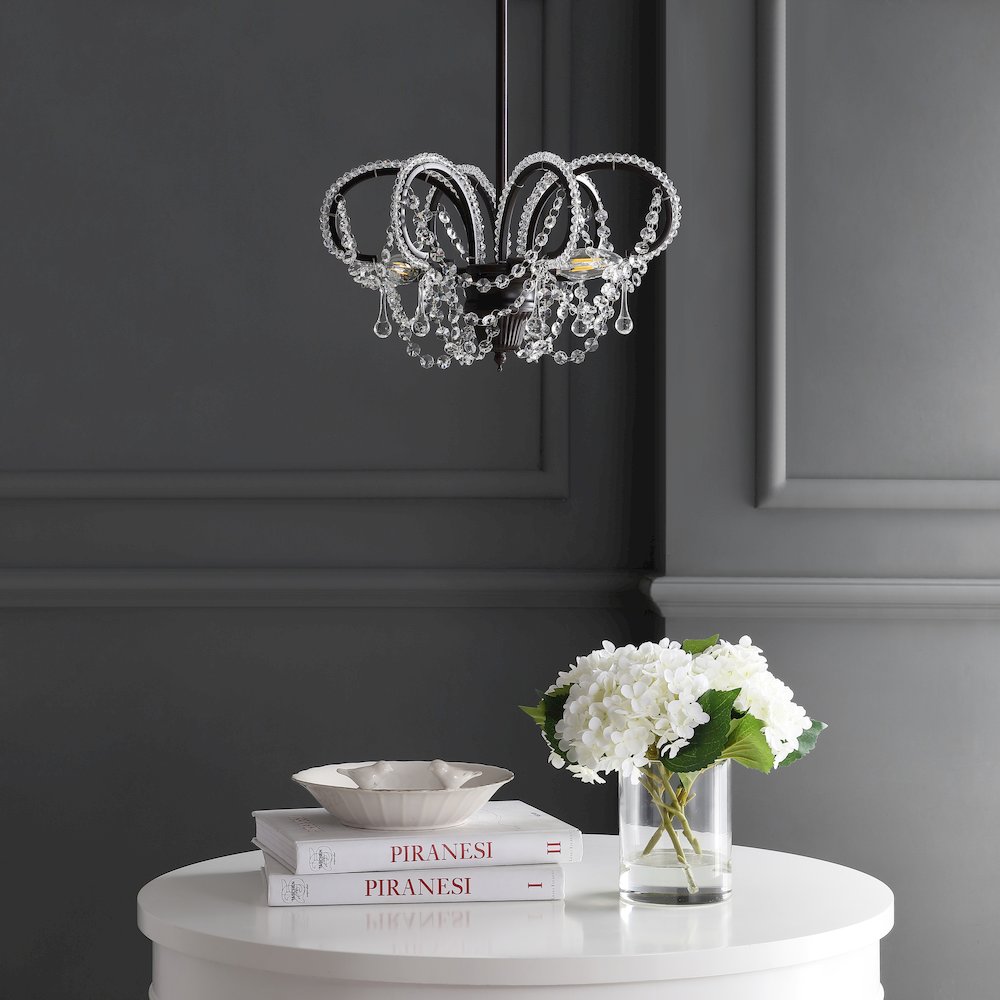 Caroline Metal/Crystal Led Adjustable Chandelier. Picture 6