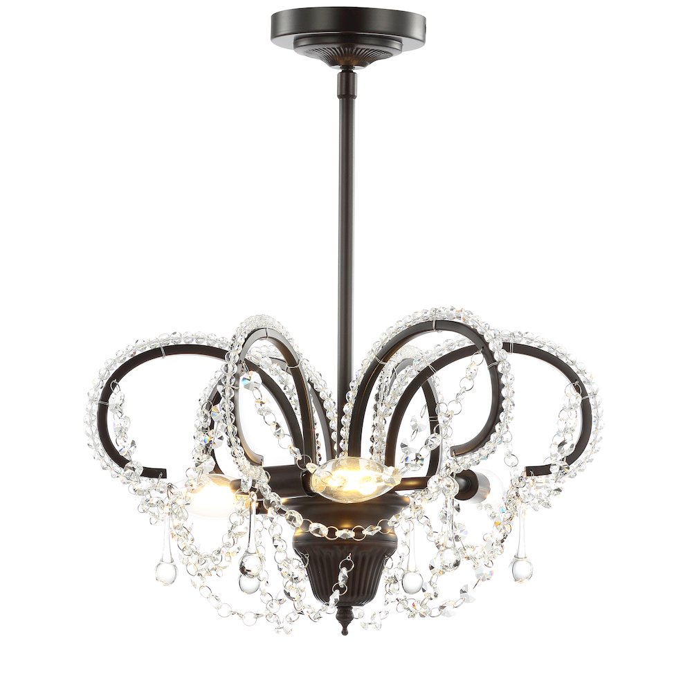 Caroline Metal/Crystal Led Adjustable Chandelier. Picture 1