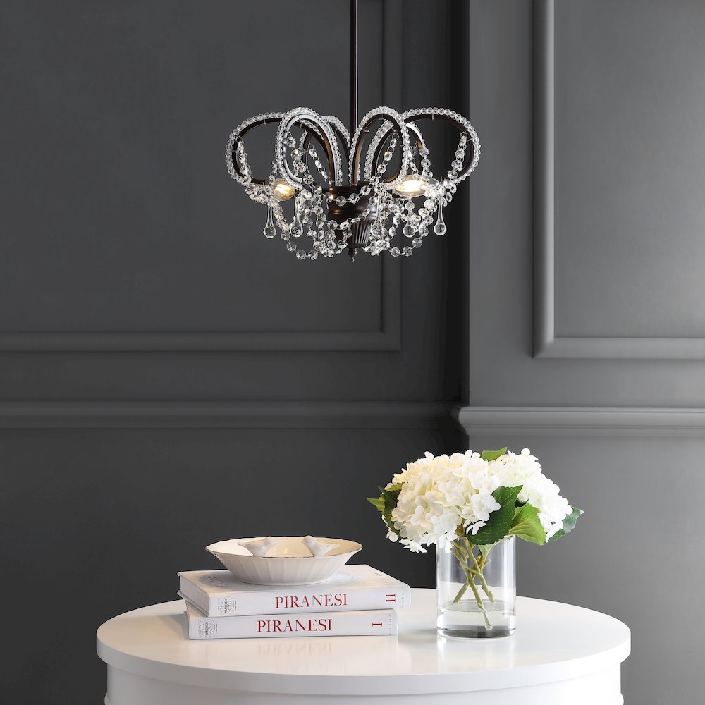 Caroline Metal/Crystal Led Adjustable Chandelier. Picture 7