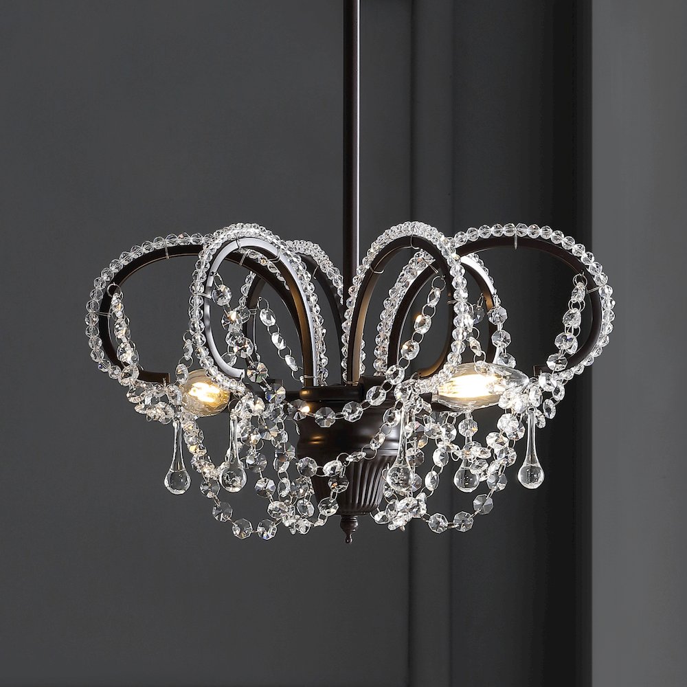 Caroline Metal/Crystal Led Adjustable Chandelier. Picture 5