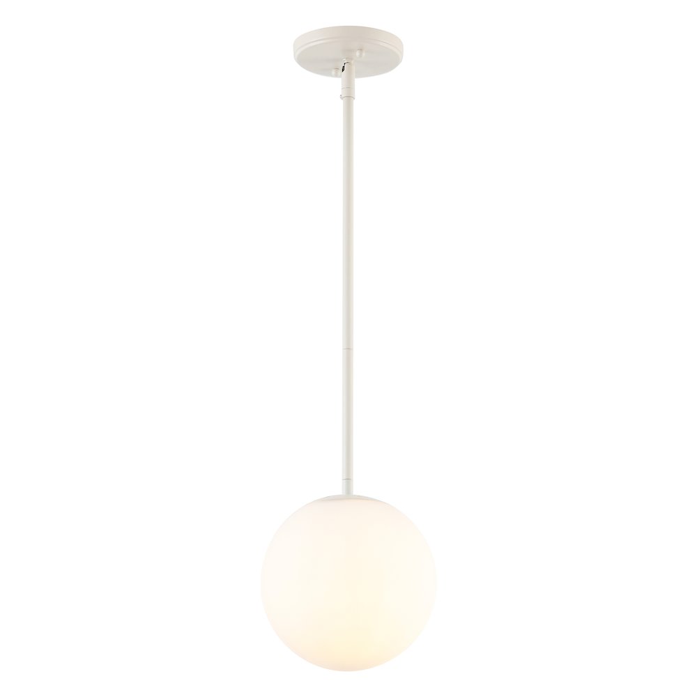 Bleecker 7.75" Metal/Glass Globe LED Pendant, Almond. Picture 1