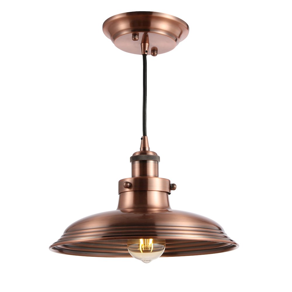 Bedford Adjustable Iron Industrial Rustic Led Pendant. Picture 1
