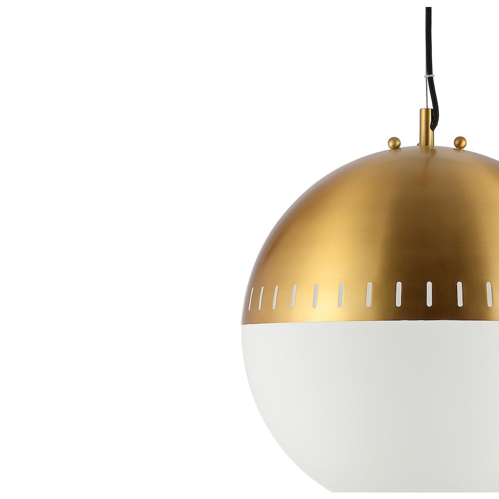 Remy Adjustable Iron/Glass Art Deco Mid Century Globe Led Pendant. Picture 3
