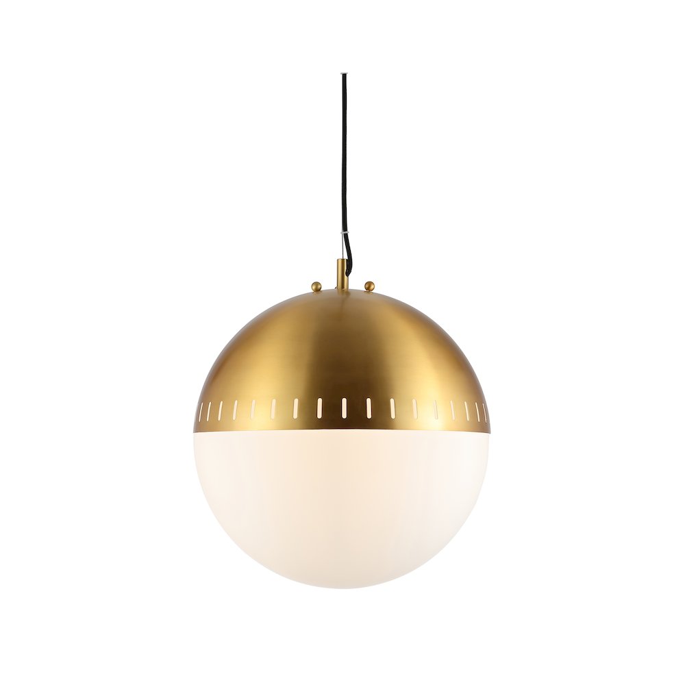 Remy Adjustable Iron/Glass Art Deco Mid Century Globe Led Pendant. Picture 10
