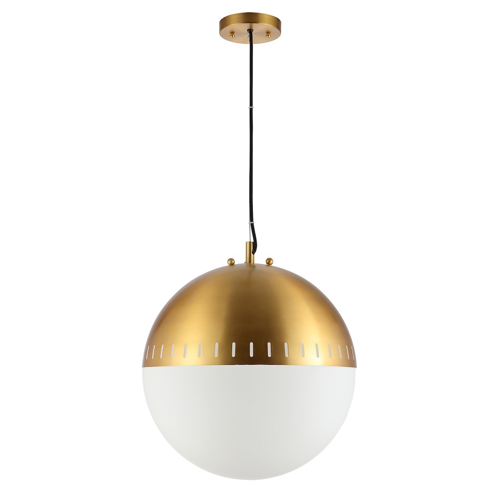 Remy Adjustable Iron/Glass Art Deco Mid Century Globe Led Pendant. Picture 2