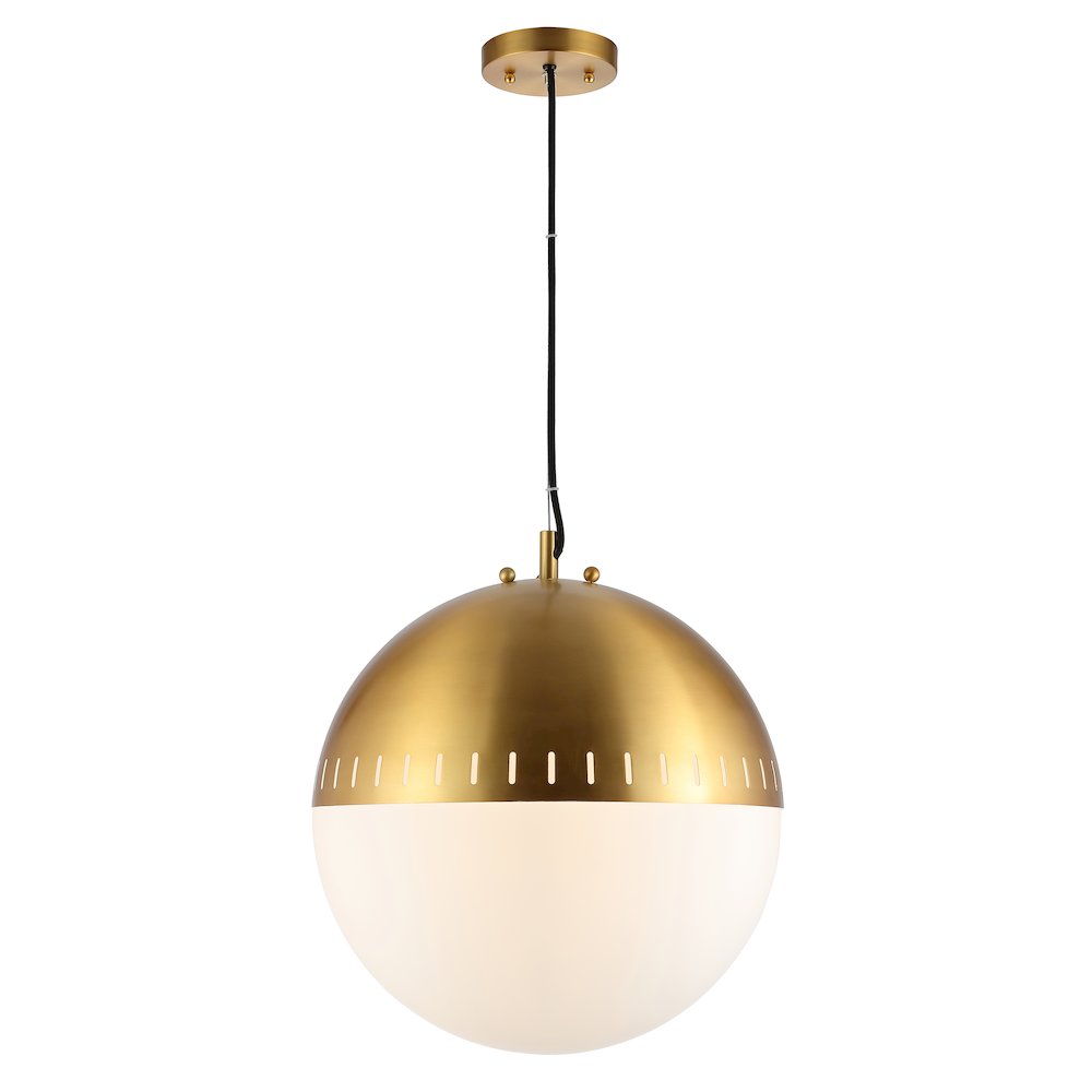 Remy Adjustable Iron/Glass Art Deco Mid Century Globe Led Pendant. Picture 1