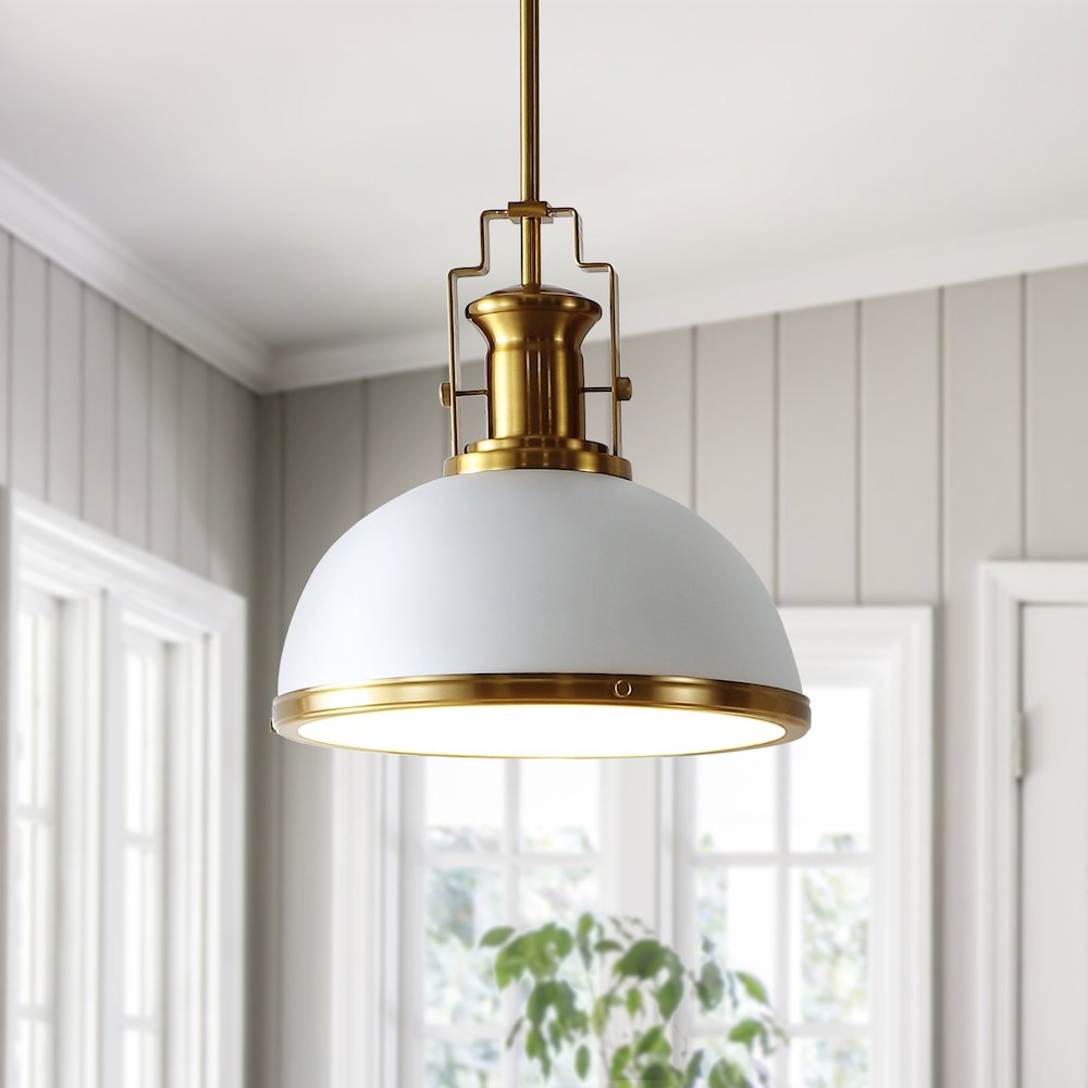 Homer Modern Industrial Iron Led Dome Pendant. Picture 8