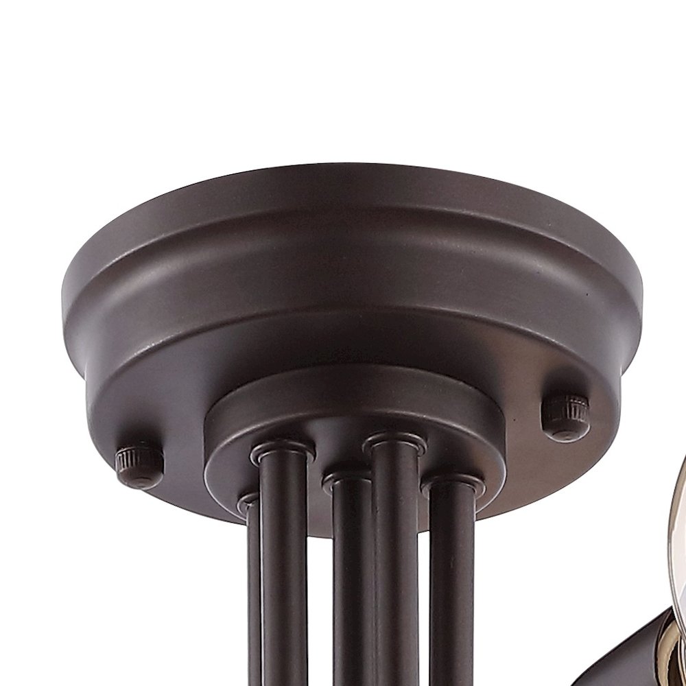 Marcel Globe Farmhouse Modern Iron Bistro Led Semi Flush Mount. Picture 3