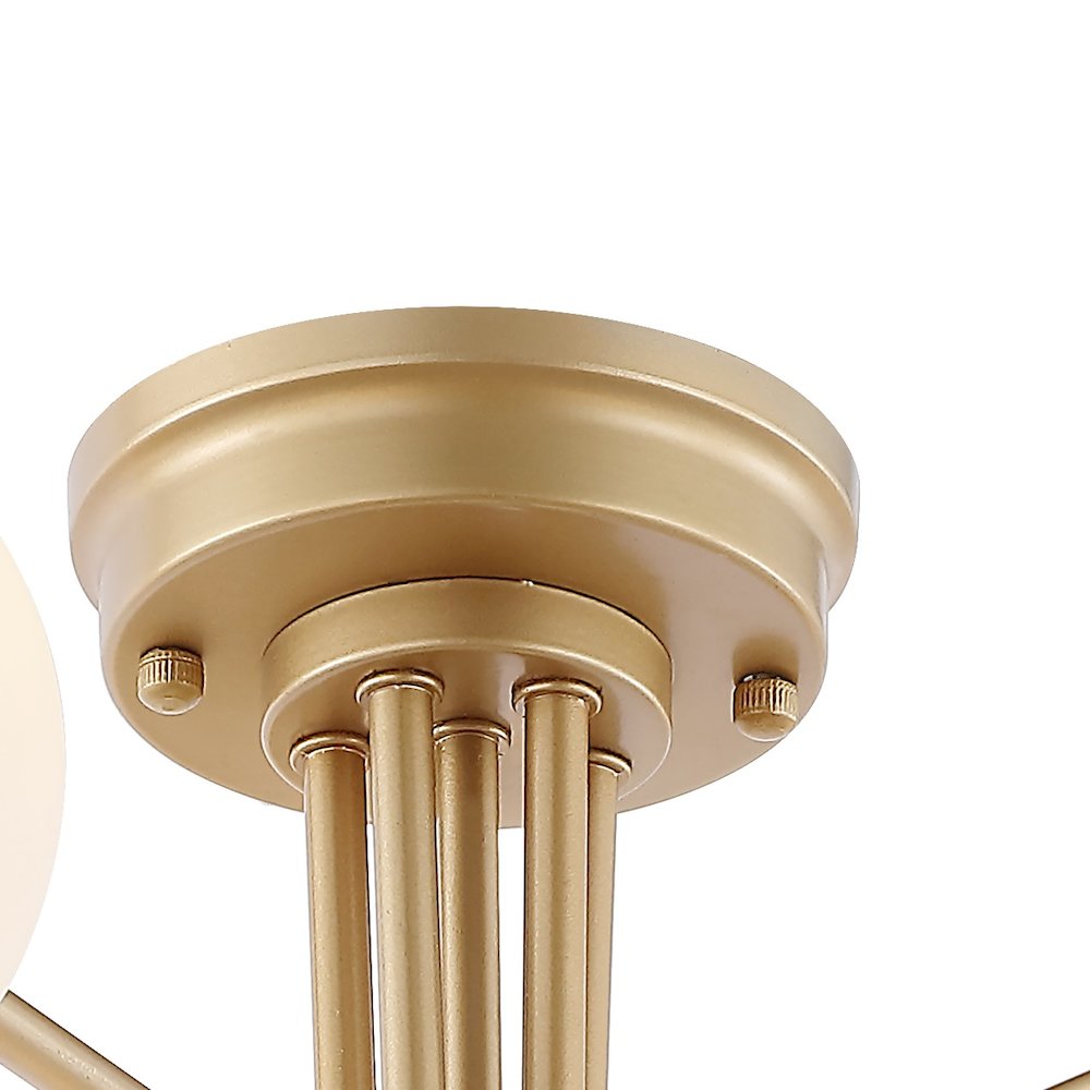 Olivier Parisian Globe Modern Industrial Iron Bistro Led Semi Flush Mount. Picture 3