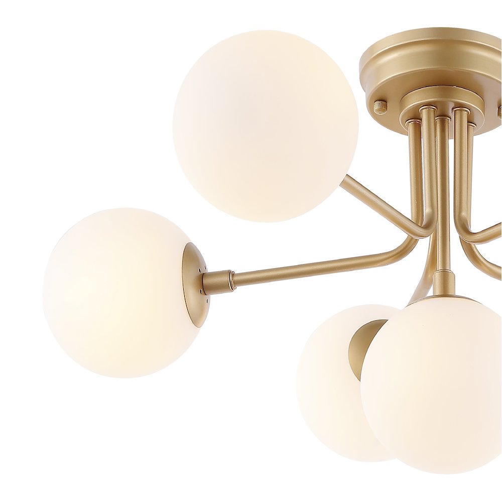 Olivier Parisian Globe Modern Industrial Iron Bistro Led Semi Flush Mount. Picture 2