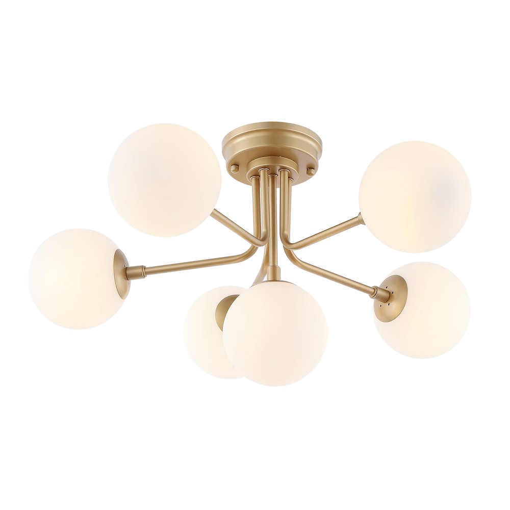 Olivier Parisian Globe Modern Industrial Iron Bistro Led Semi Flush Mount. Picture 5