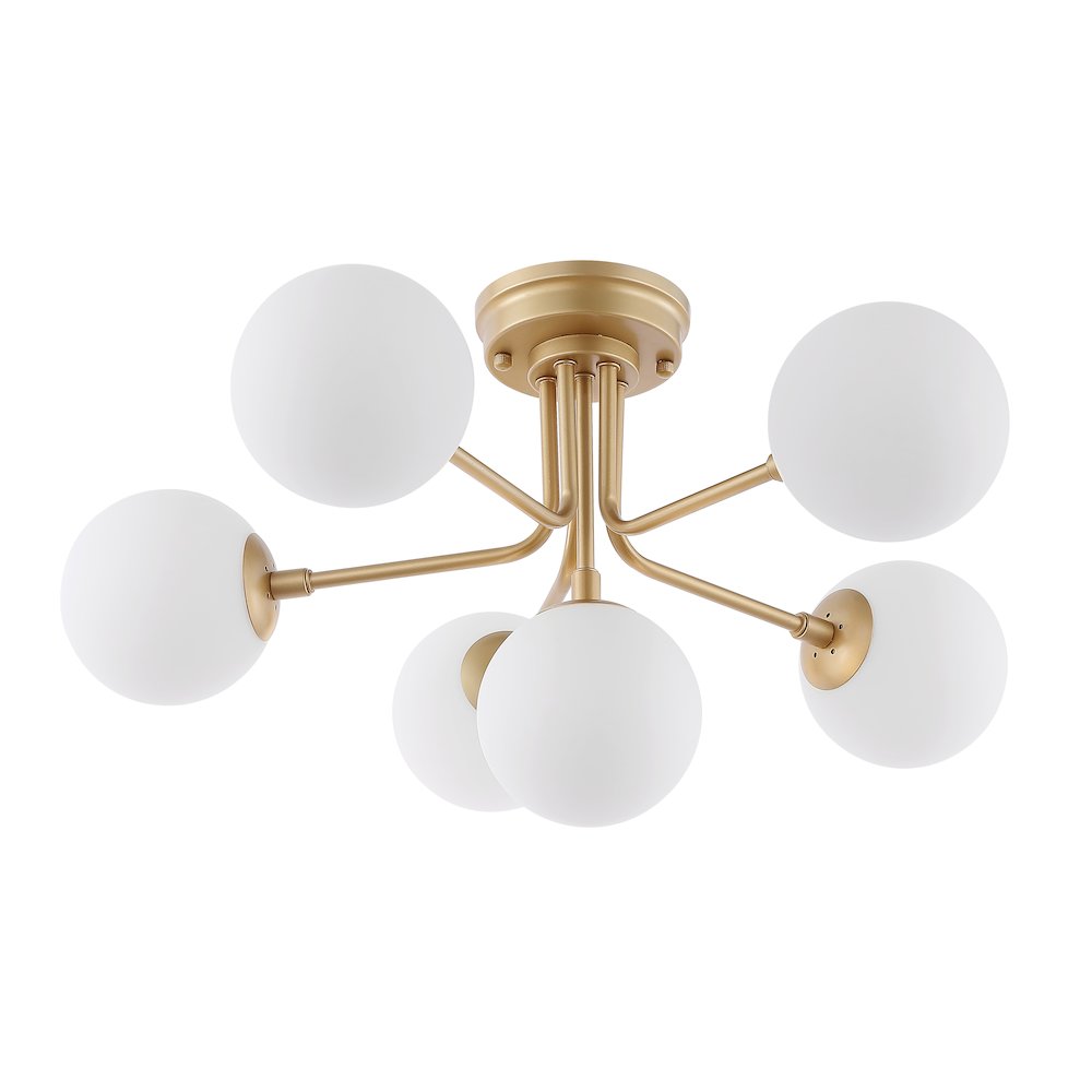 Olivier Parisian Globe Modern Industrial Iron Bistro Led Semi Flush Mount. Picture 1
