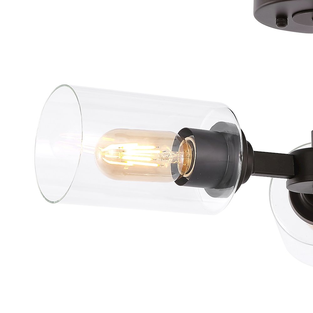 Jaymes Farmhouse Industrial Iron Cylinder Led Semi Flush Mount. Picture 2