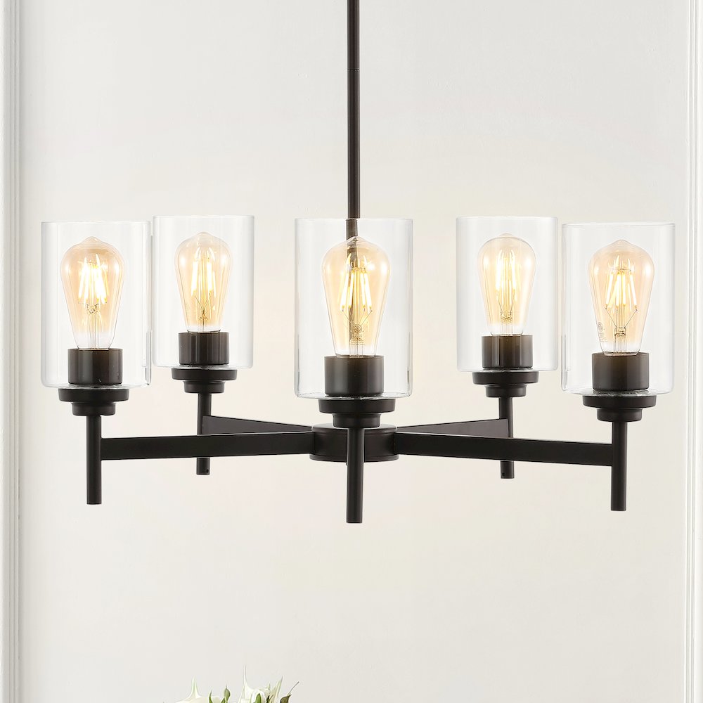 Orpheus Farmhouse Industrial Iron Cylinder Led Chandelier. Picture 8