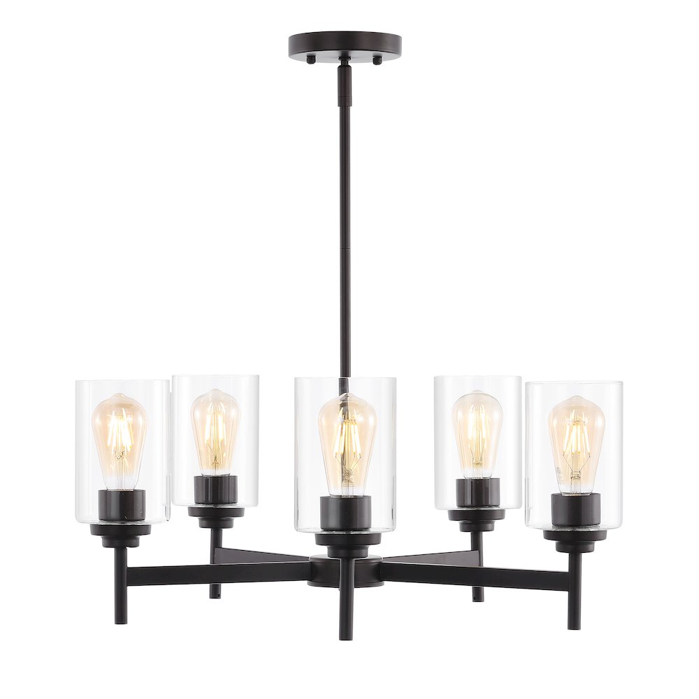 Orpheus Farmhouse Industrial Iron Cylinder Led Chandelier. Picture 7
