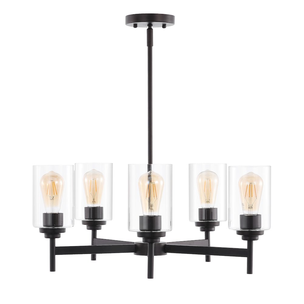 Orpheus Farmhouse Industrial Iron Cylinder Led Chandelier. Picture 1