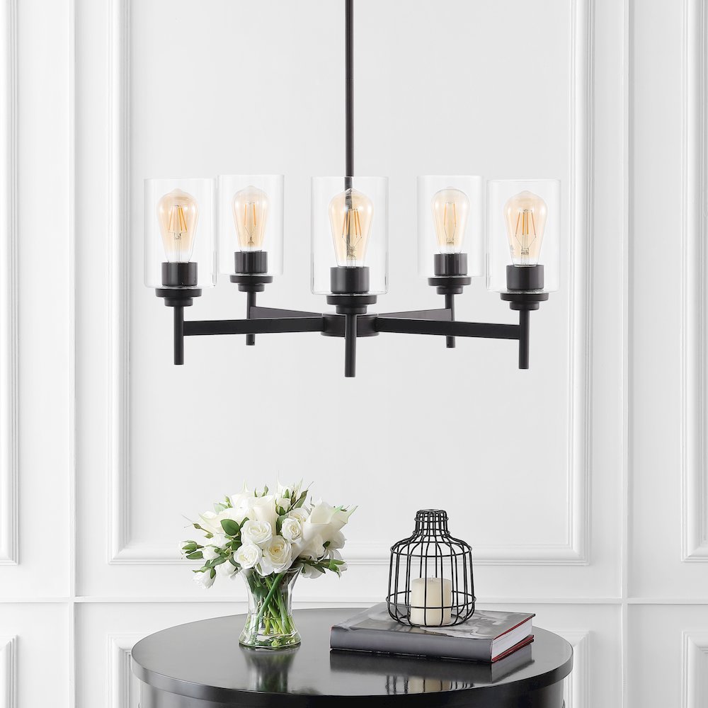 Orpheus Farmhouse Industrial Iron Cylinder Led Chandelier. Picture 5