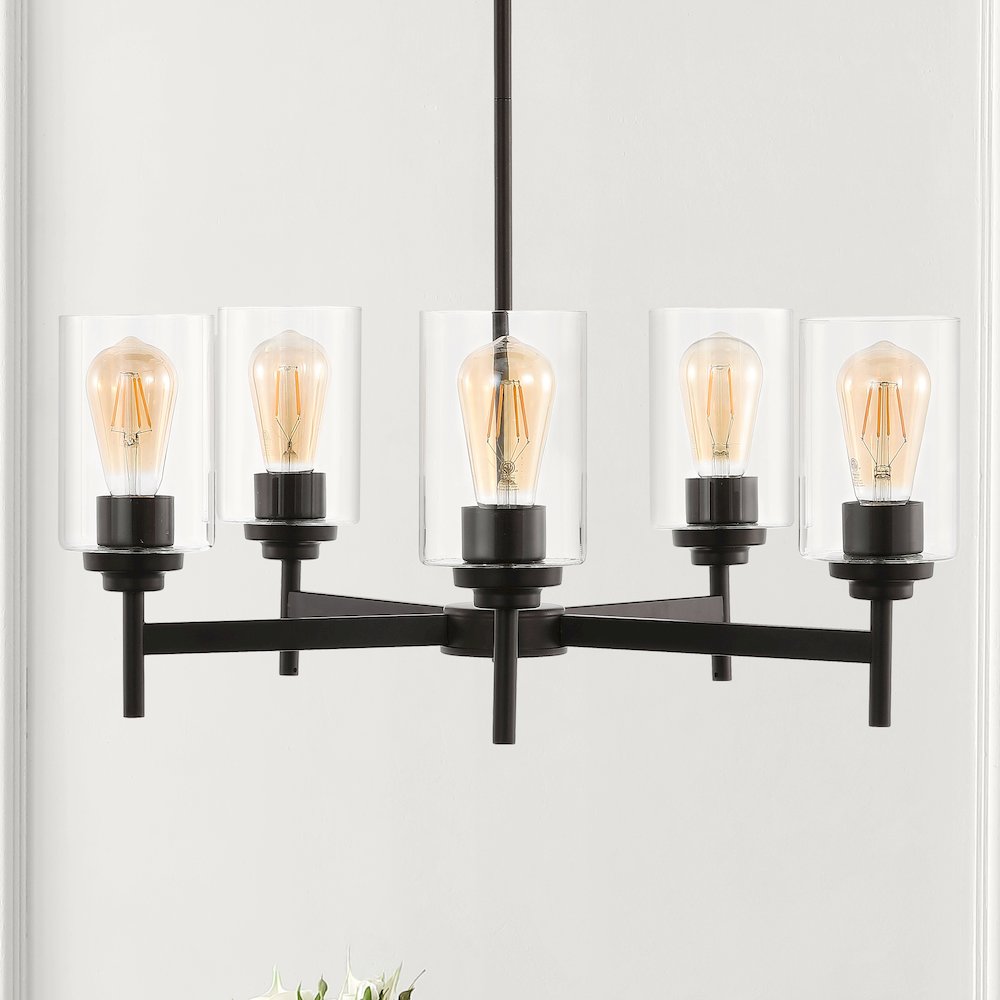 Orpheus Farmhouse Industrial Iron Cylinder Led Chandelier. Picture 6