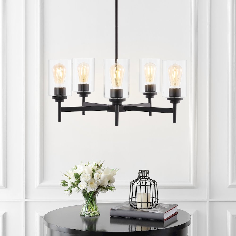 Orpheus Farmhouse Industrial Iron Cylinder Led Chandelier. Picture 4