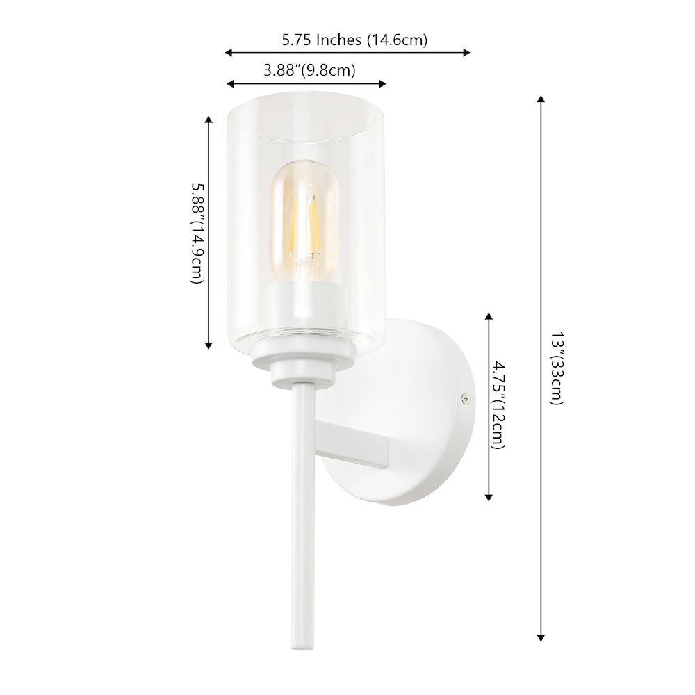 Juno 1-Light Metal/Glass Cylinder LED Sconce. Picture 5
