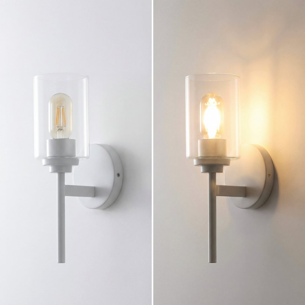 Juno 1-Light Metal/Glass Cylinder LED Sconce. Picture 7