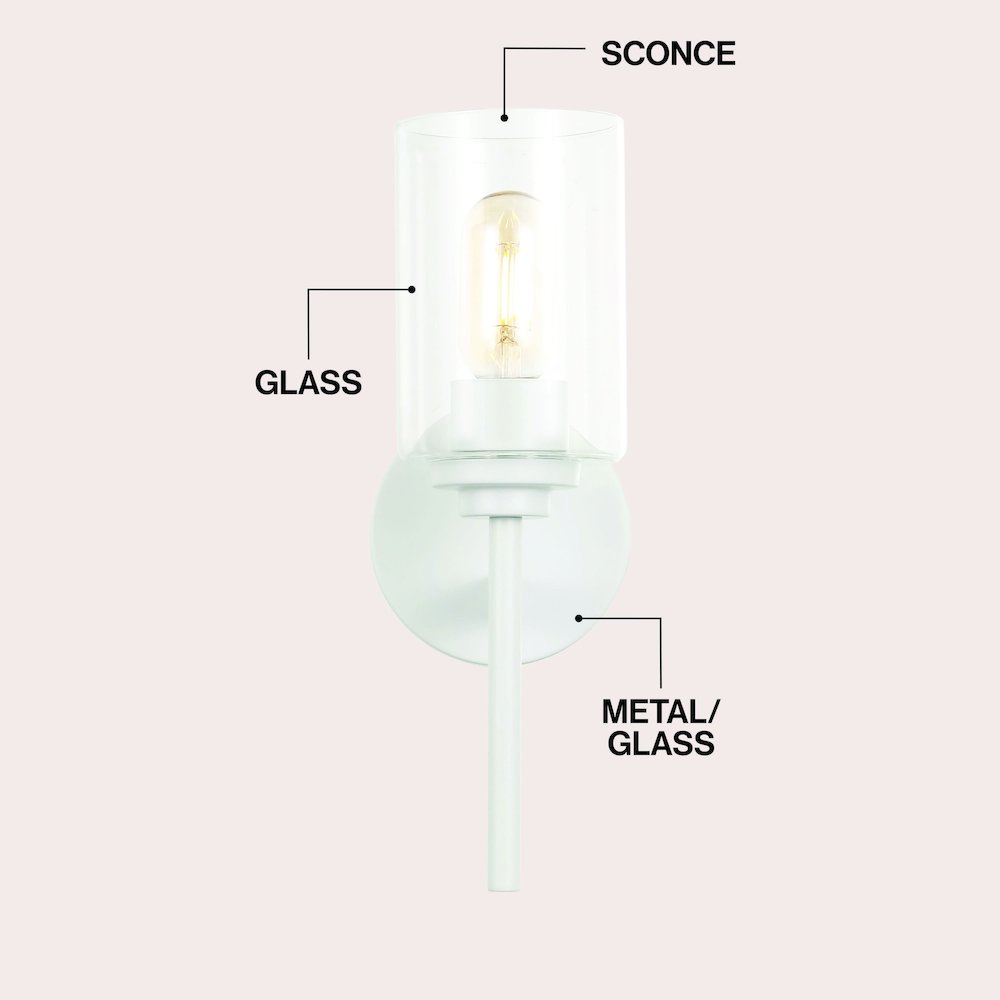 Juno 1-Light Metal/Glass Cylinder LED Sconce. Picture 3