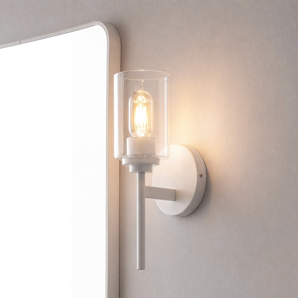 Juno 1-Light Metal/Glass Cylinder LED Sconce. Picture 2