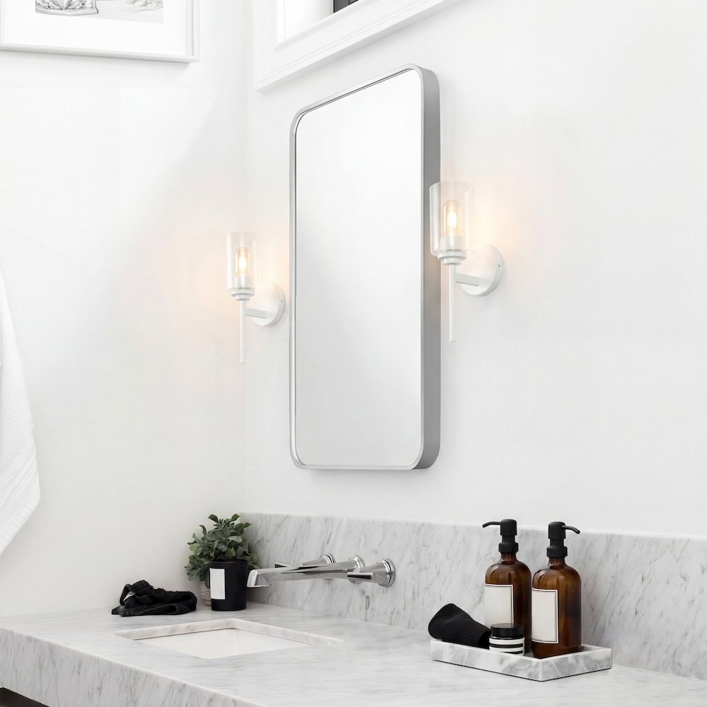Juno 1-Light Metal/Glass Cylinder LED Sconce. Picture 9