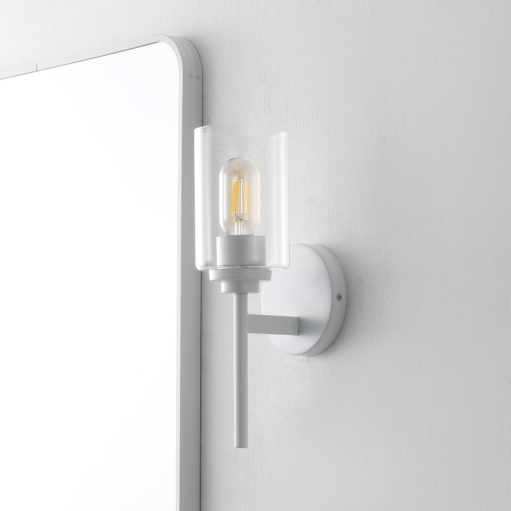 Juno 1-Light Metal/Glass Cylinder LED Sconce. Picture 8