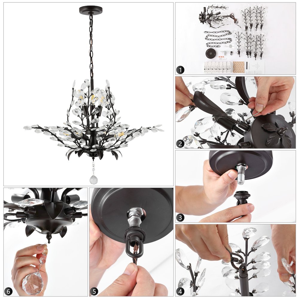Diantha Light Contemporary Bohemian Iron/Acrylic Led Pendant. Picture 13