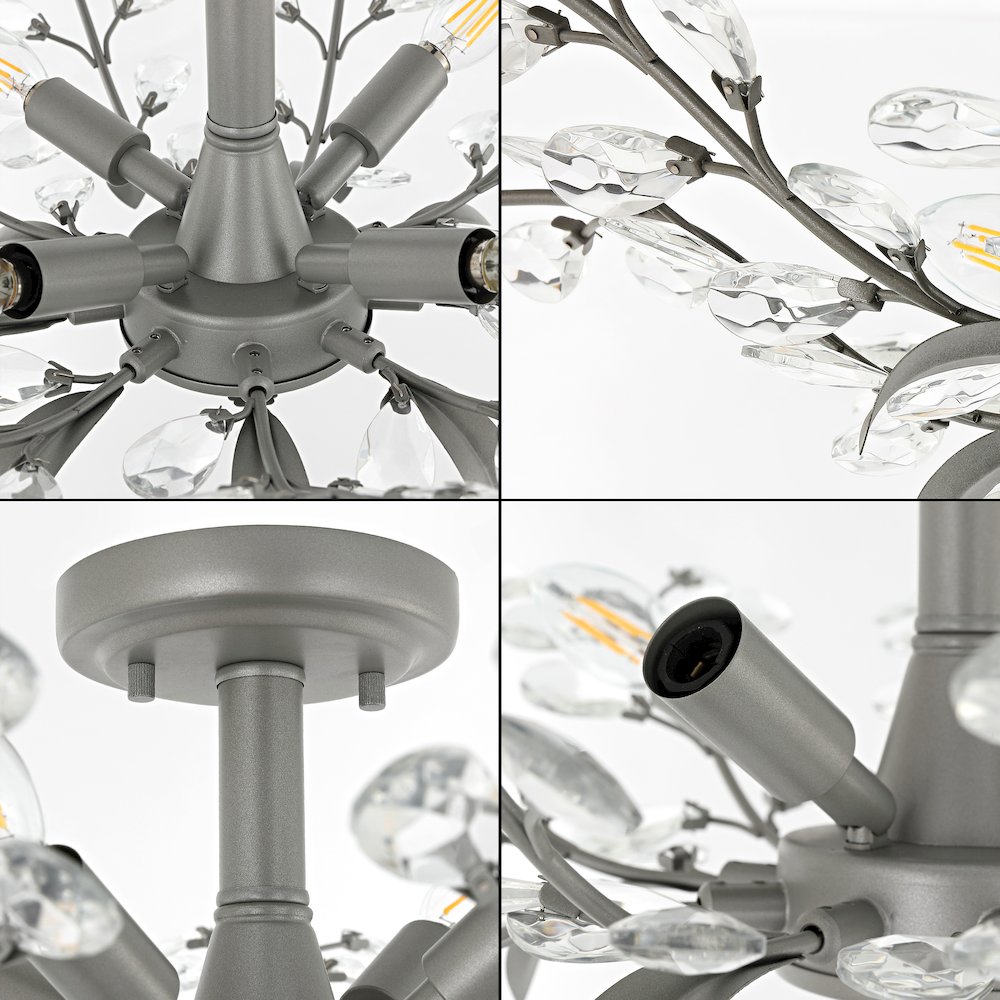 Elisana Ontemporary Bohemian Iron/Acrylic Led Semi Flush Mount. Picture 5