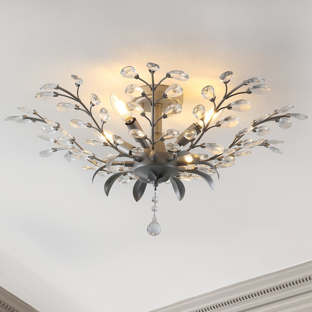 Elisana Ontemporary Bohemian Iron/Acrylic Led Semi Flush Mount. Picture 7